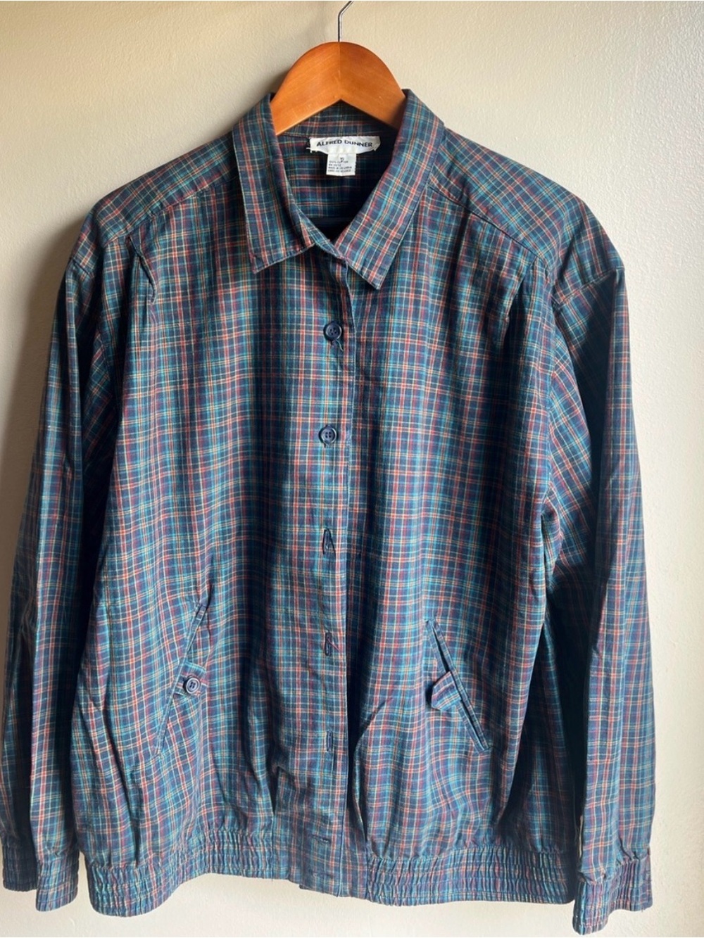 Vintage Alfred Dunner Lagenlook Plaid Cotton Lagenlook Jacket Size 16